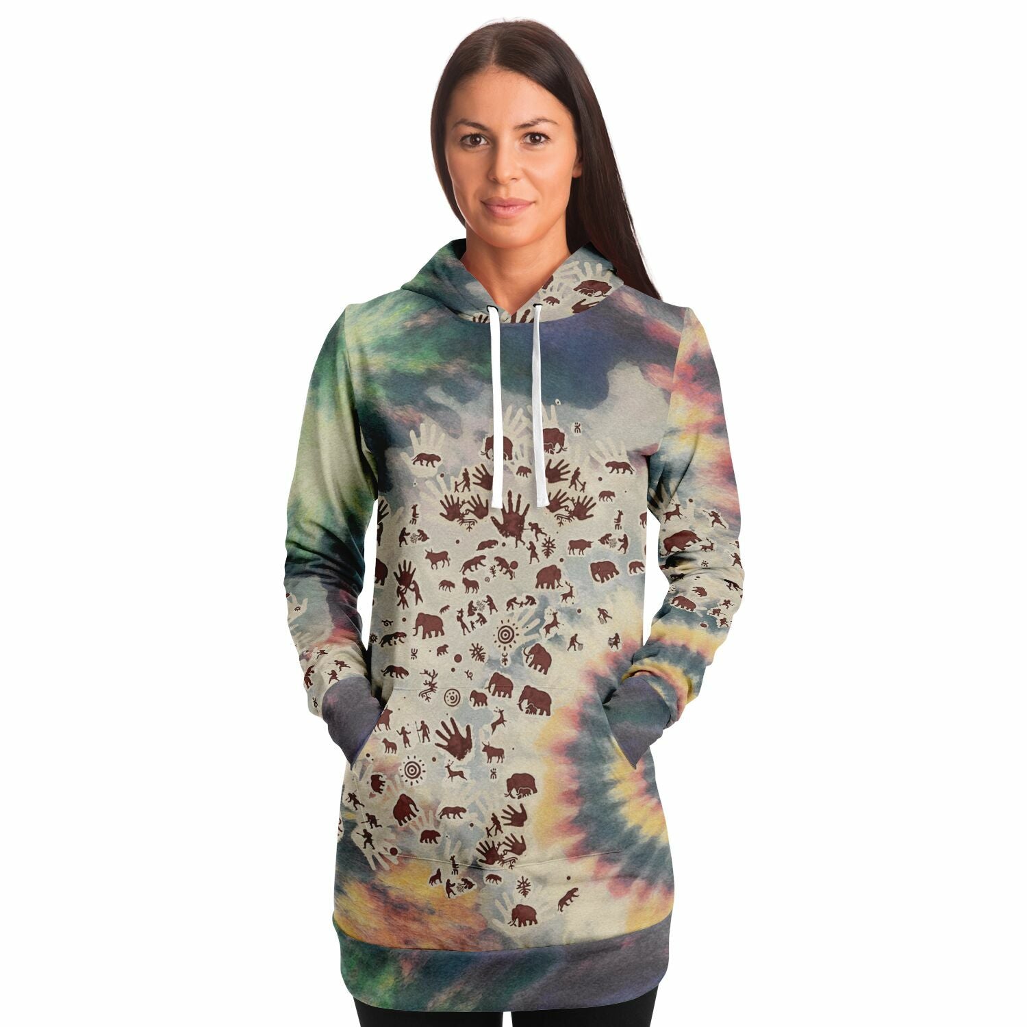 Tie Dye Cavepainting Dresshoodie