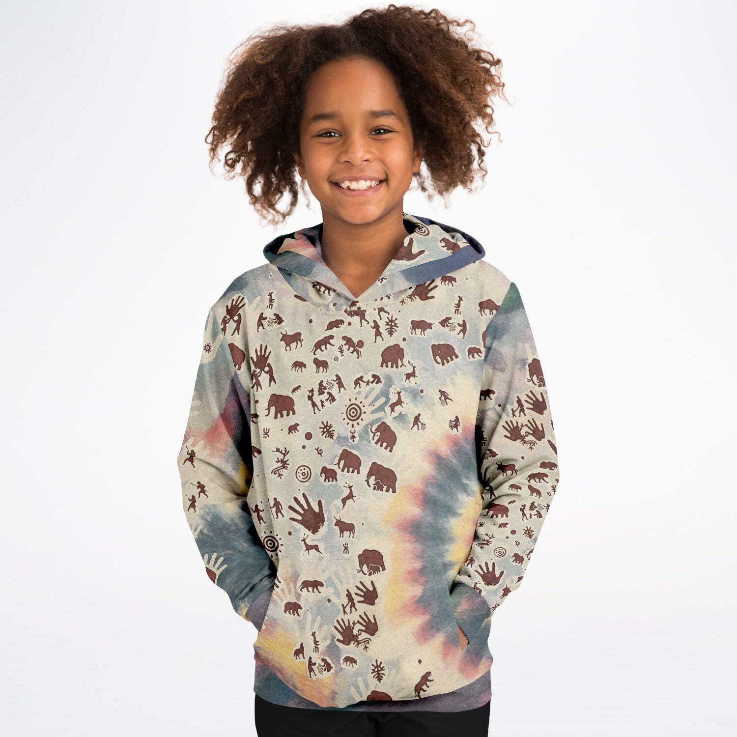 Tie Dye Cavepainting Kids Hoodie