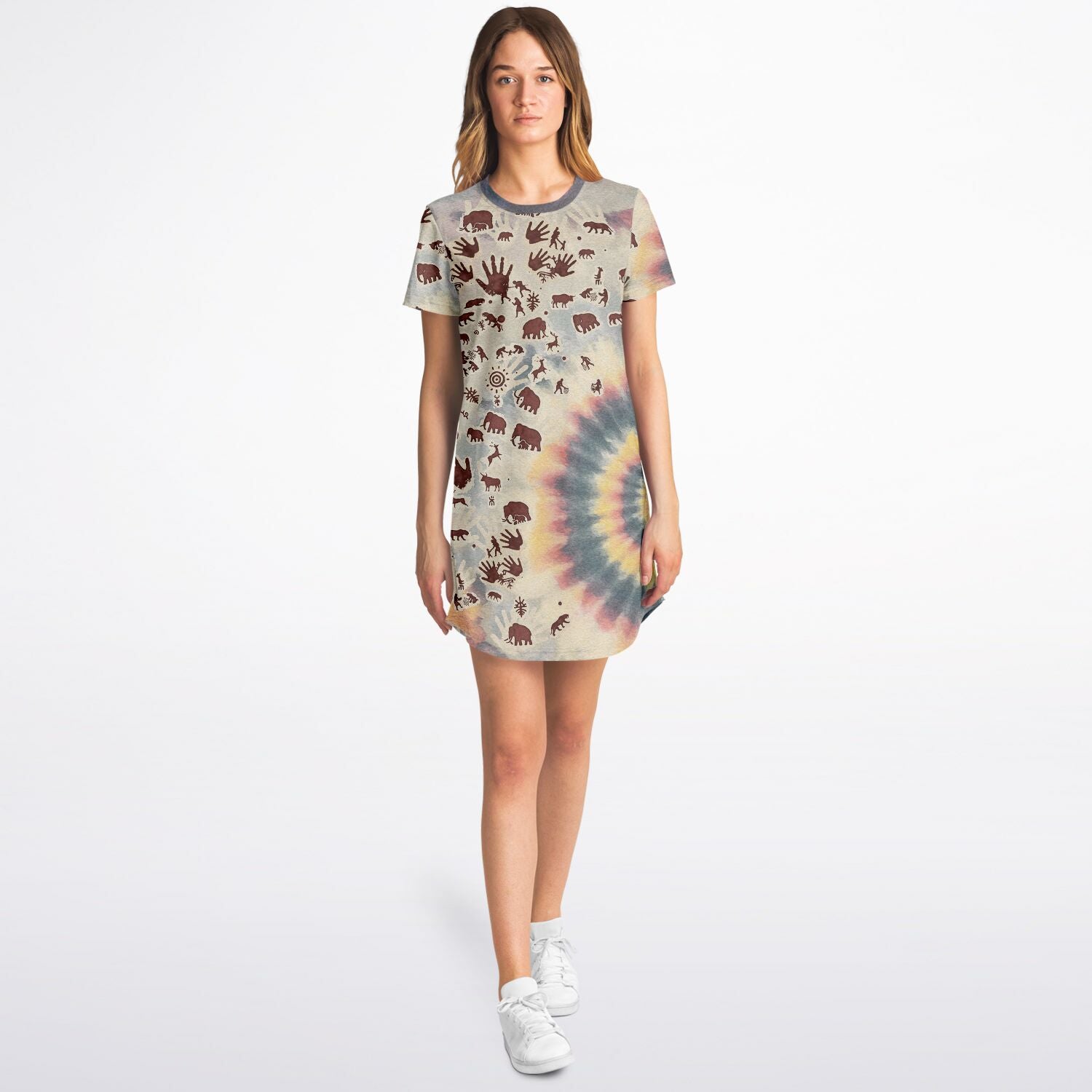 Tie Dye Cavepainting Shirtdress
