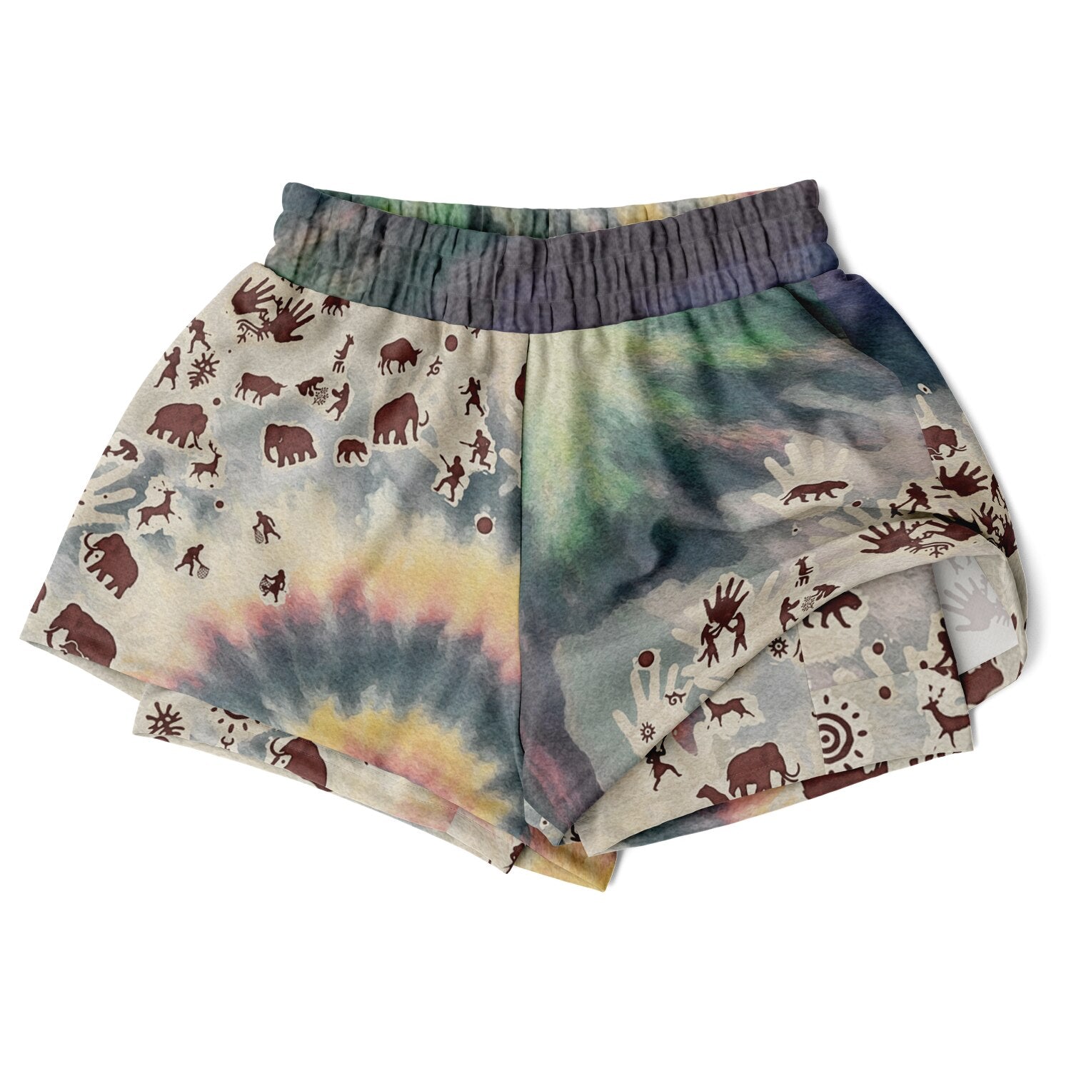 Tie Dye Cavepainting 2-in-1 Shorts (Women)
