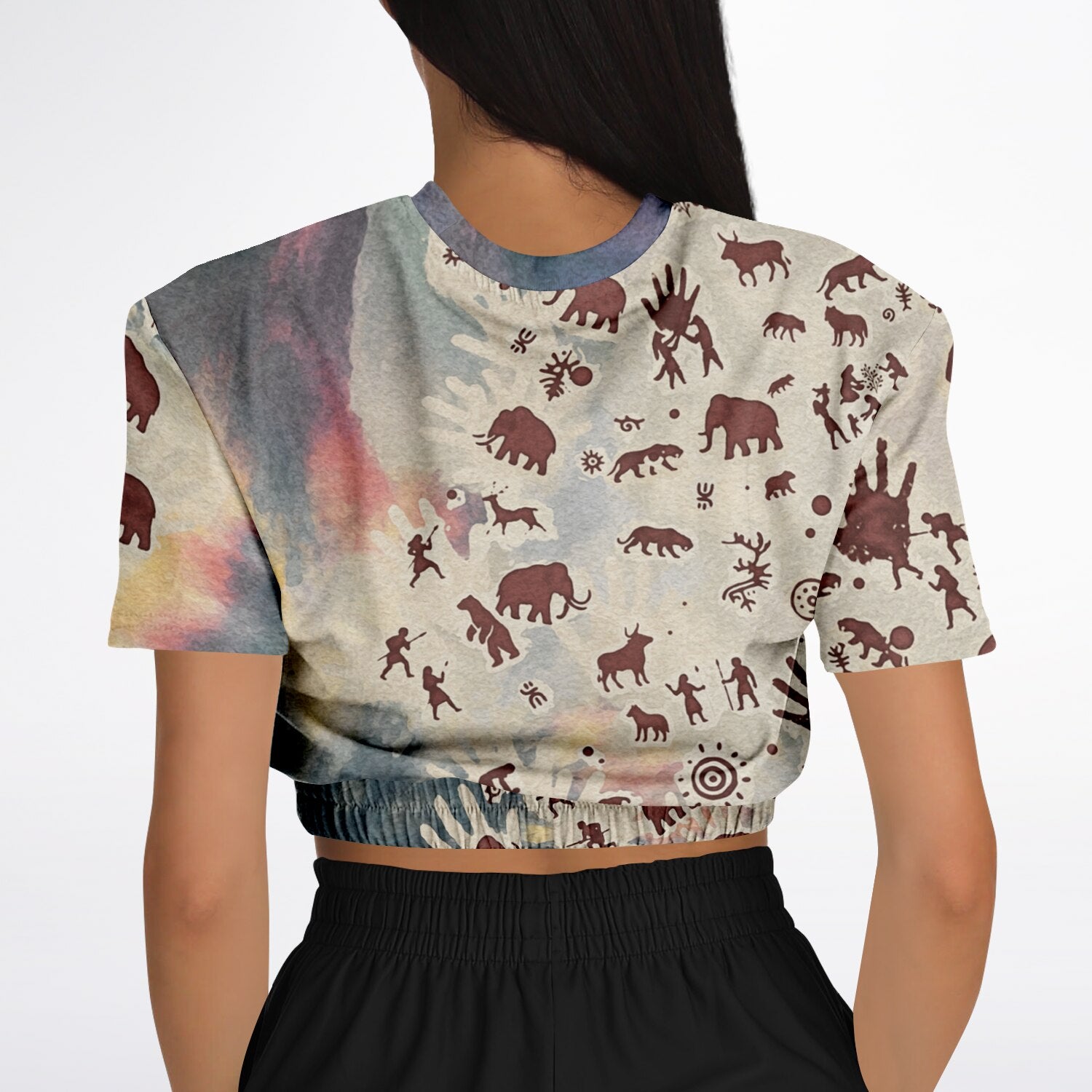 Tie Dye Cavepainting Croptop Sweatshirt