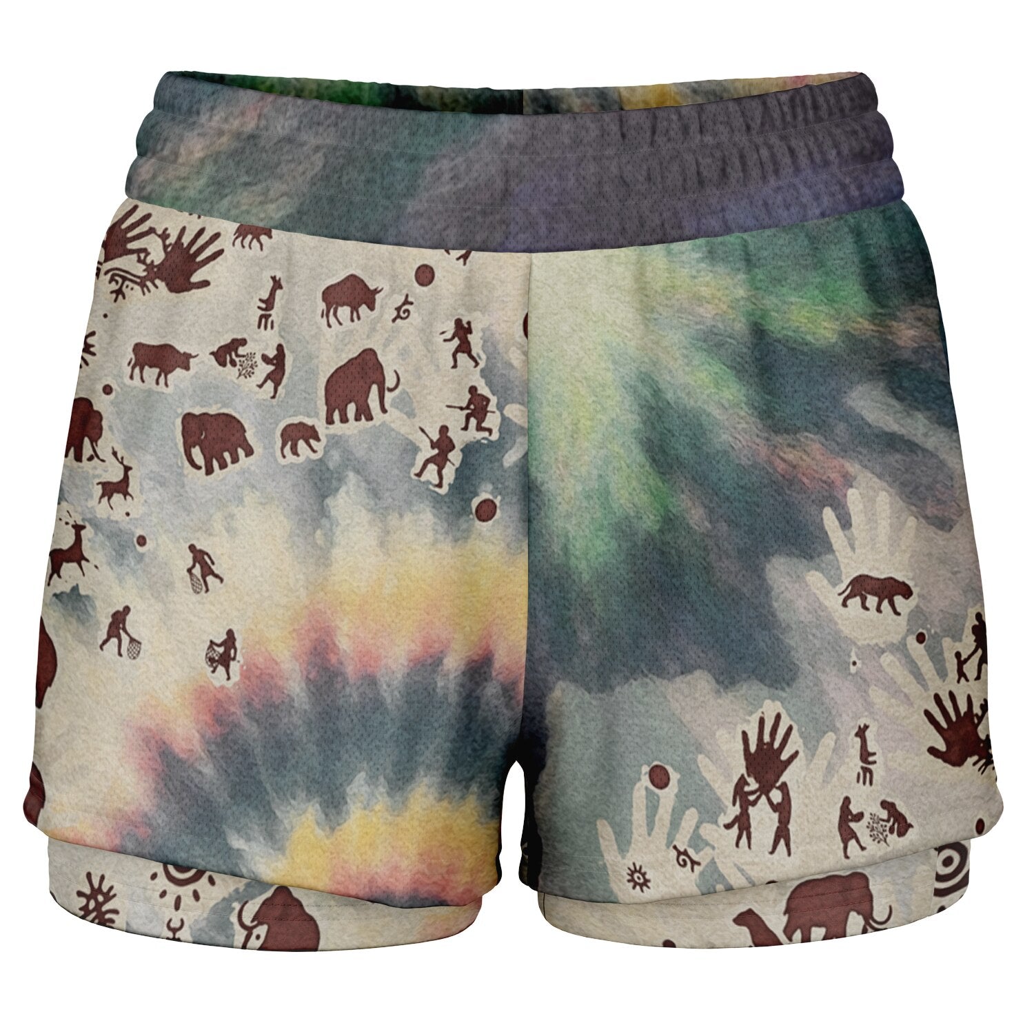 Tie Dye Cavepainting 2-in-1 Shorts (Women)
