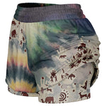 Tie Dye Cavepainting 2-in-1 Shorts (Women)