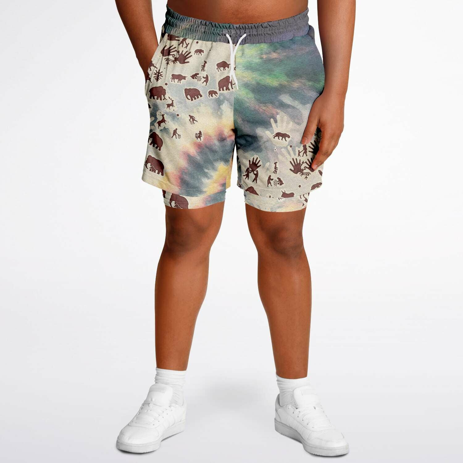 Tie Dye Cavepainting 2-in-1 Shorts (Men)