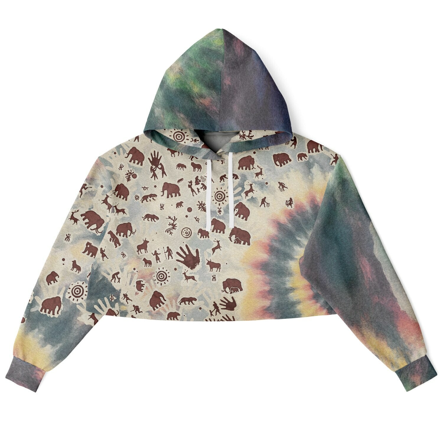 Tie Dye Cavepainting Croptop Hoodie