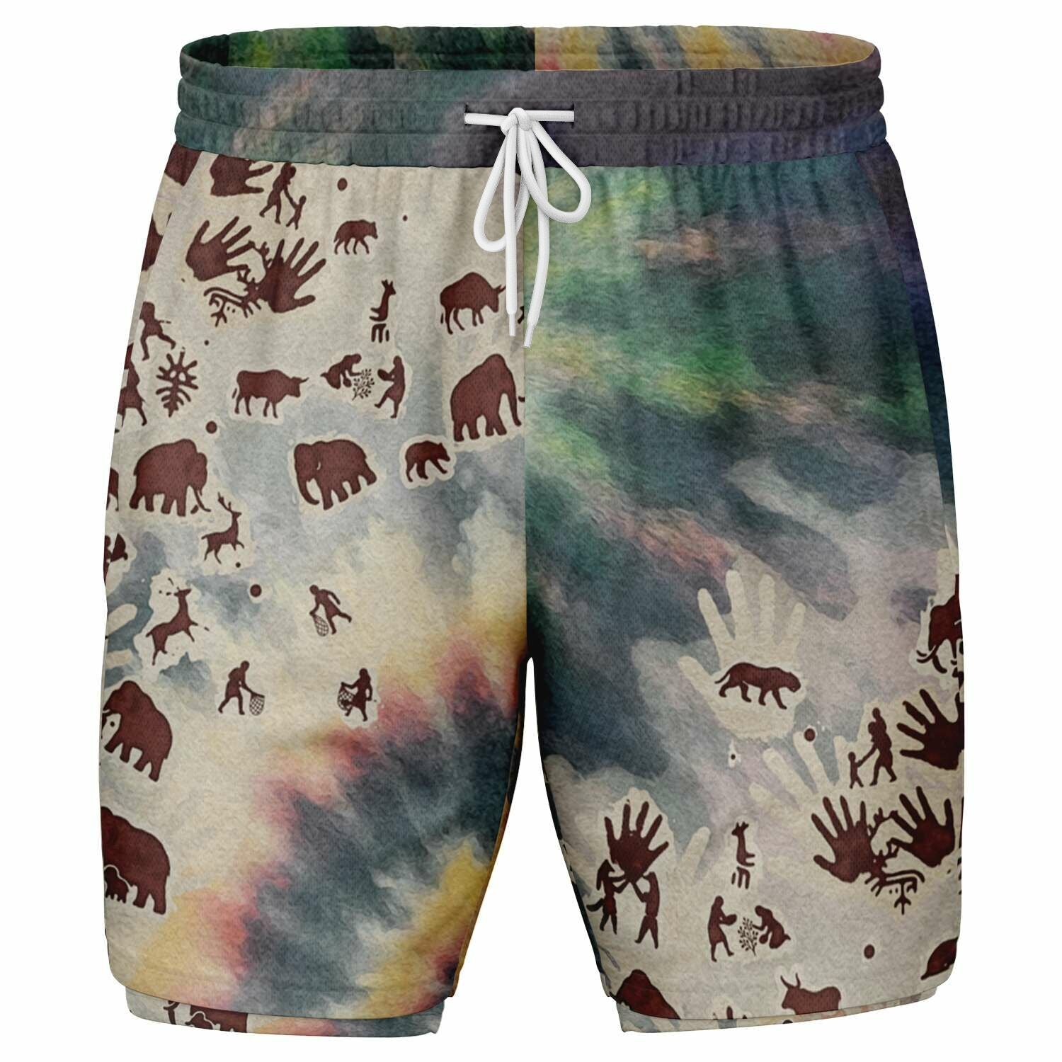 Tie Dye Cavepainting 2-in-1 Shorts (Men)