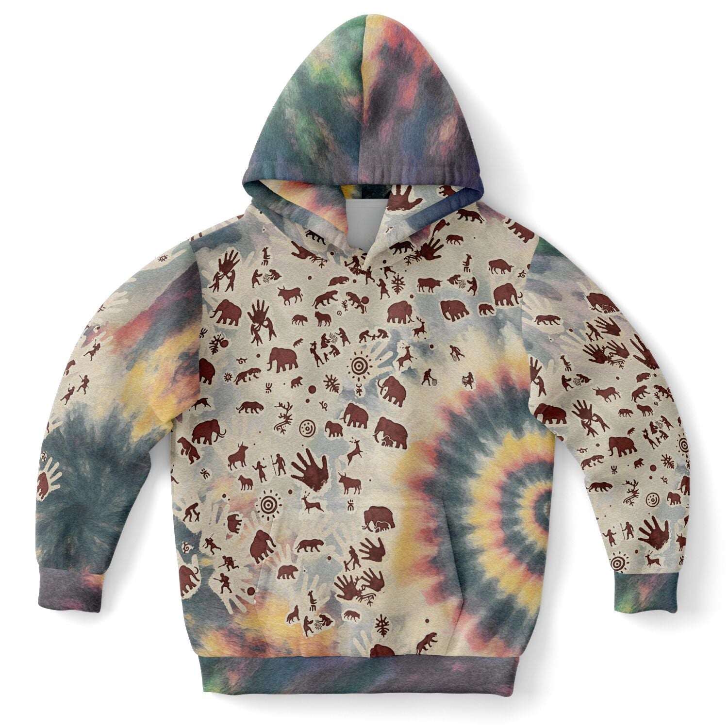 Tie Dye Cavepainting Kids Hoodie