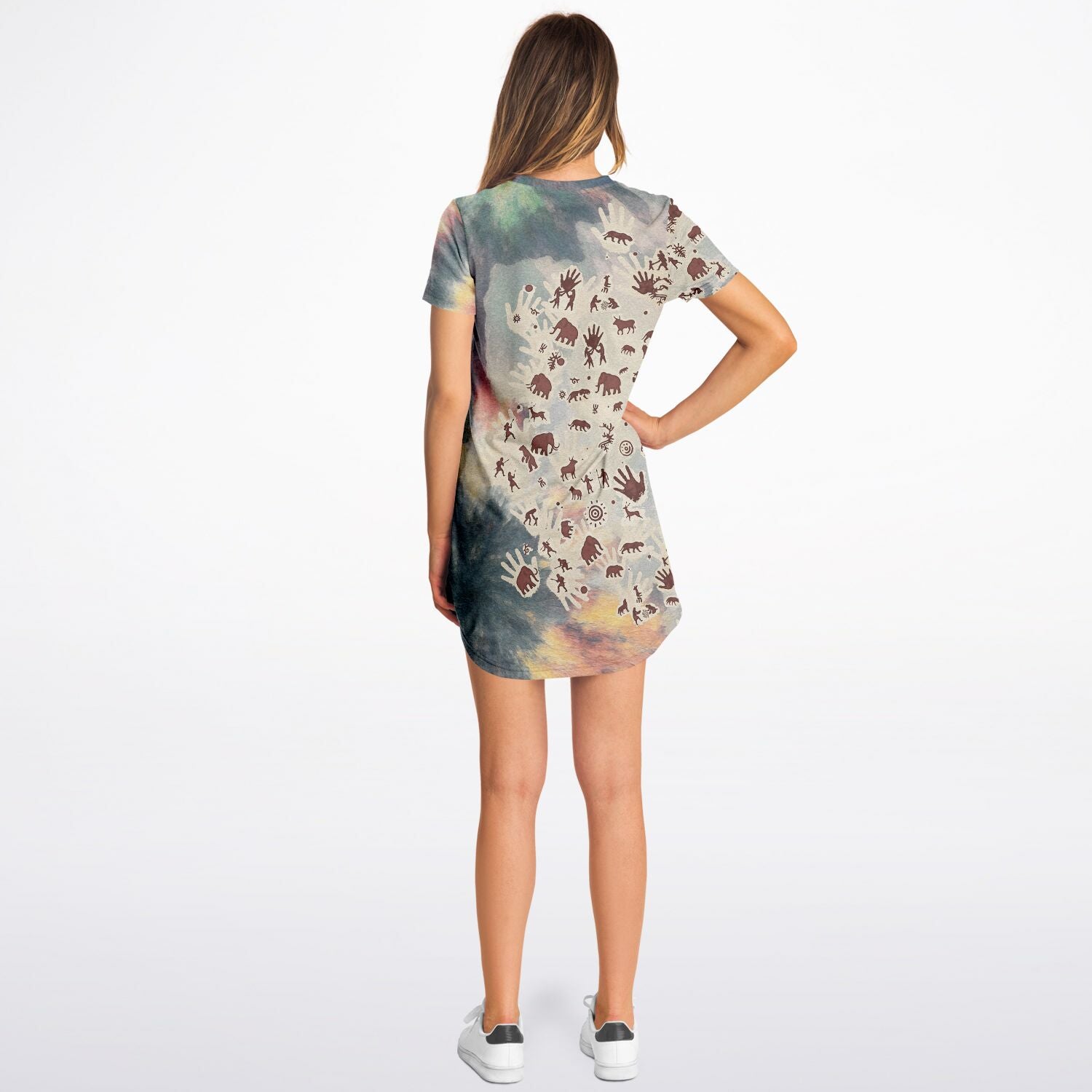 Tie Dye Cavepainting Shirtdress