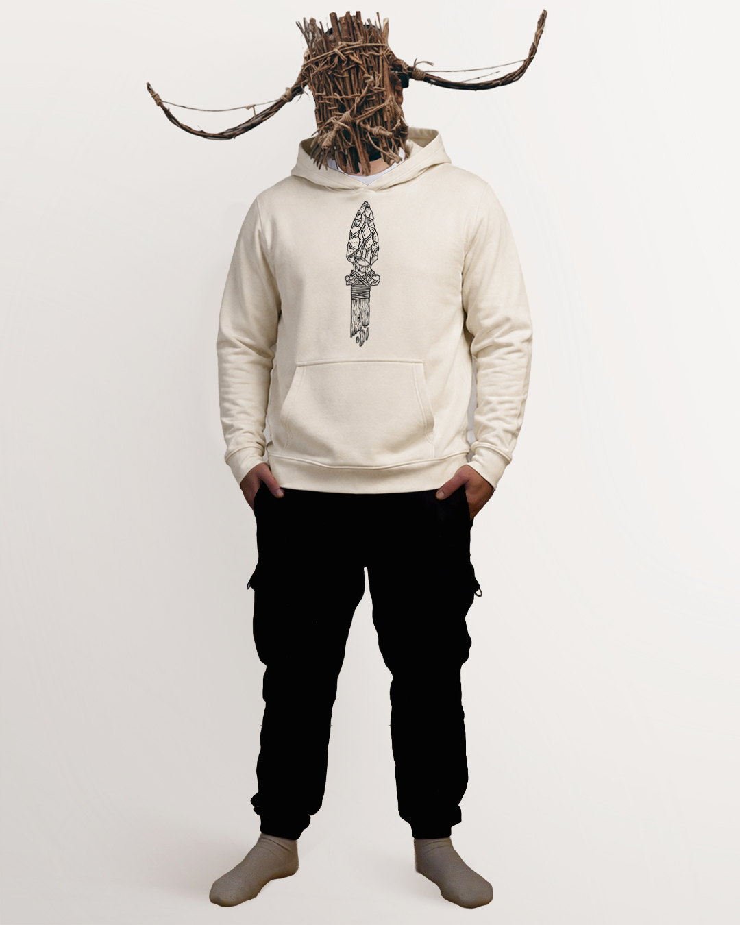 Fading Stone Age Flint Spear Hoodie