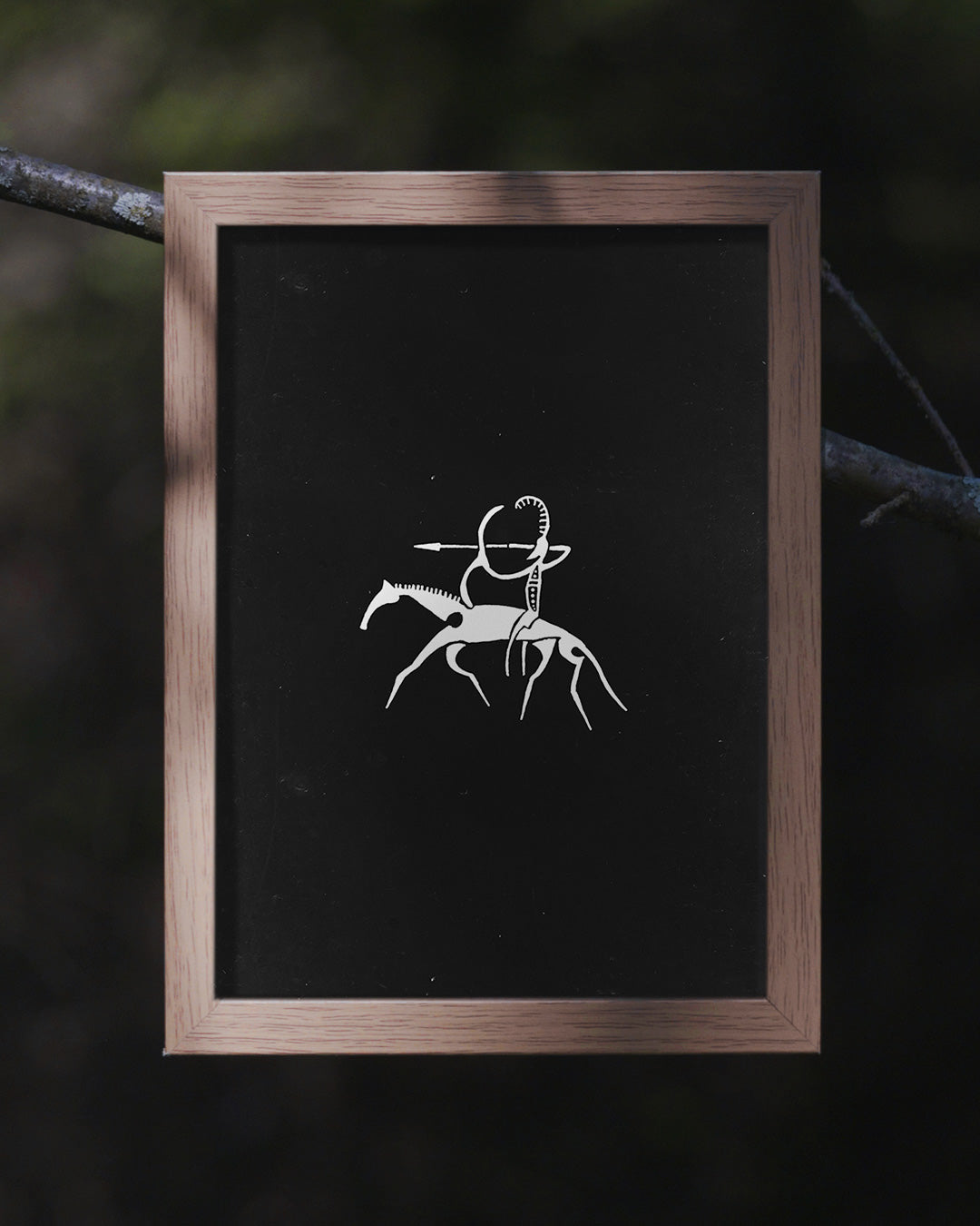 Horseback Archer Petroglyph Poster