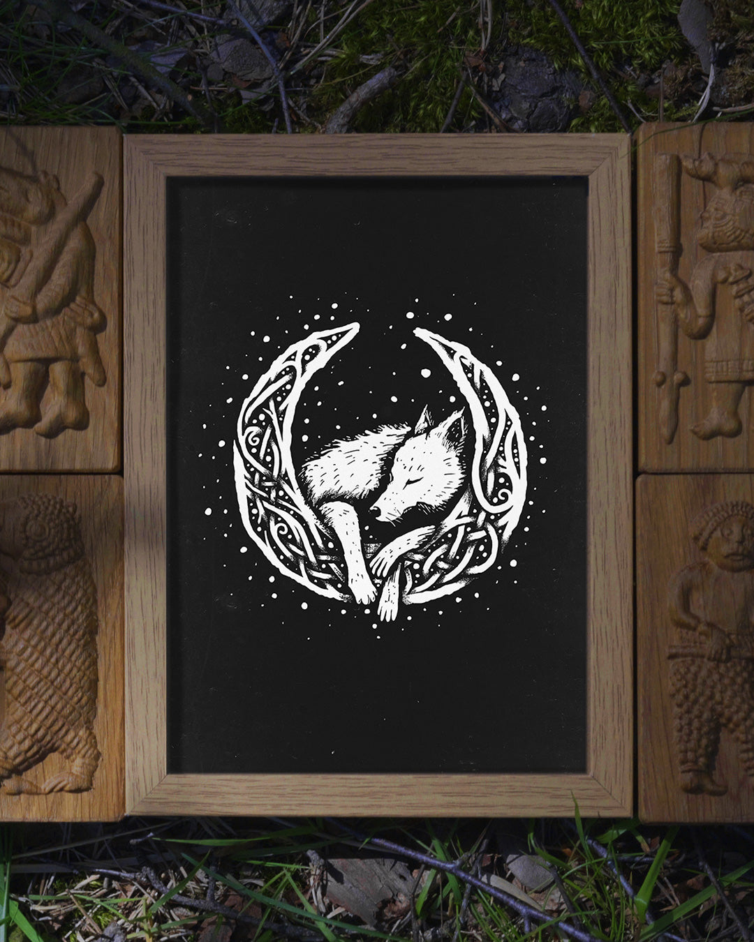 Knotwork of Mani and Sköll Poster
