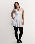 White Jelling Skater Dress
