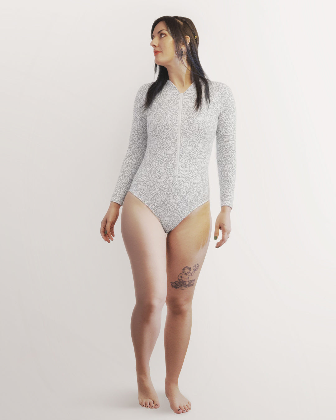 White Jelling Surfsuit
