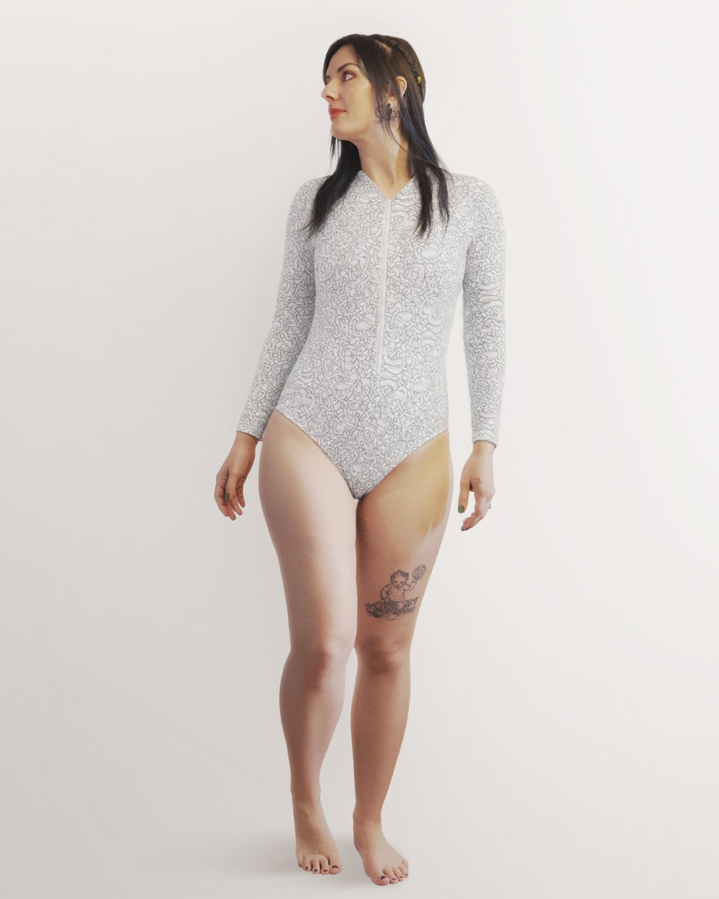 White Jelling Surfsuit