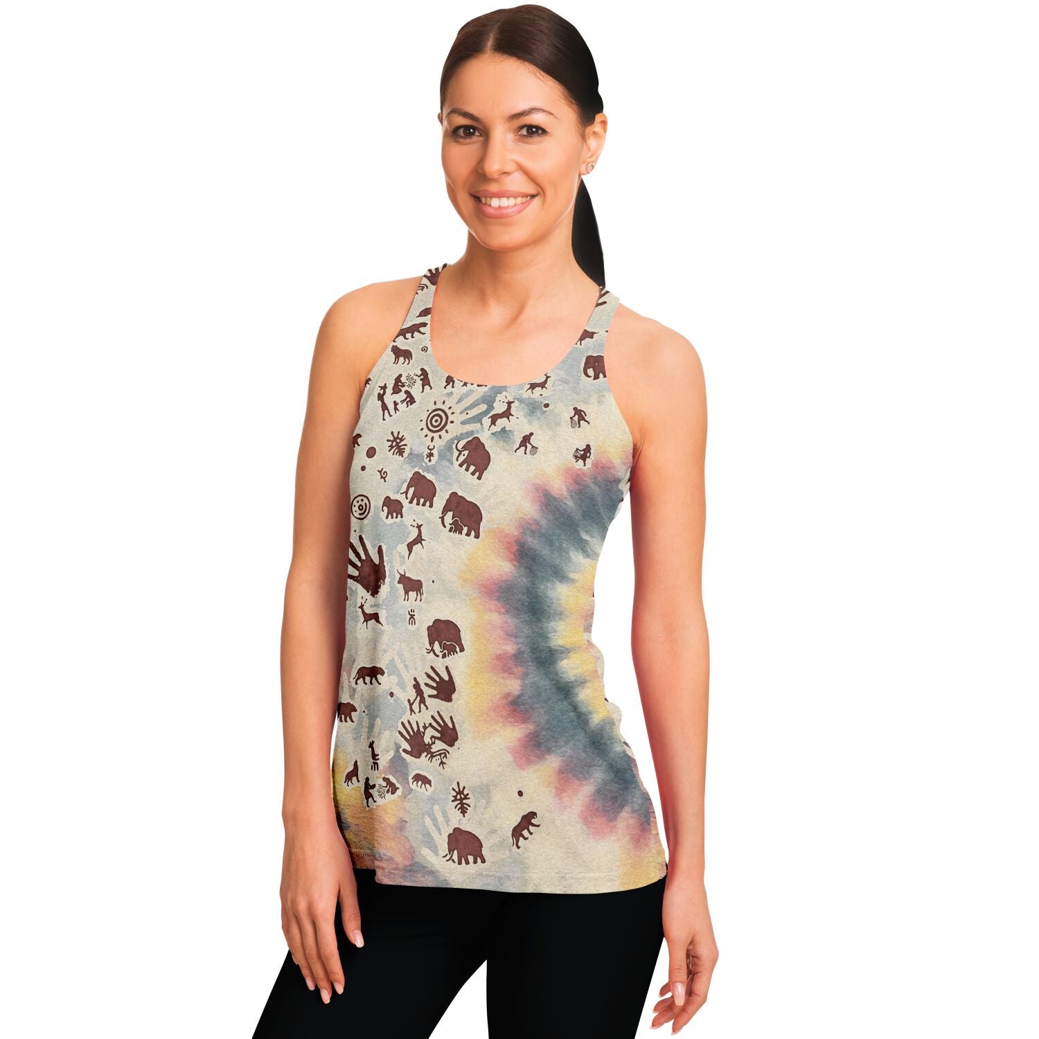 Tie Dye Cavepainting Racerback