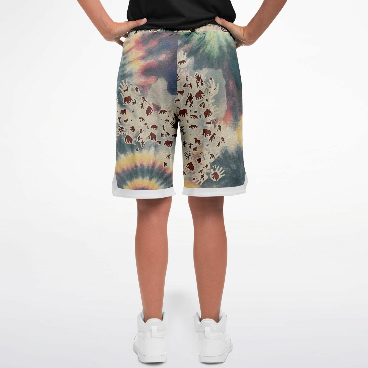 Tie Dye Cavepainting Basketball Shorts