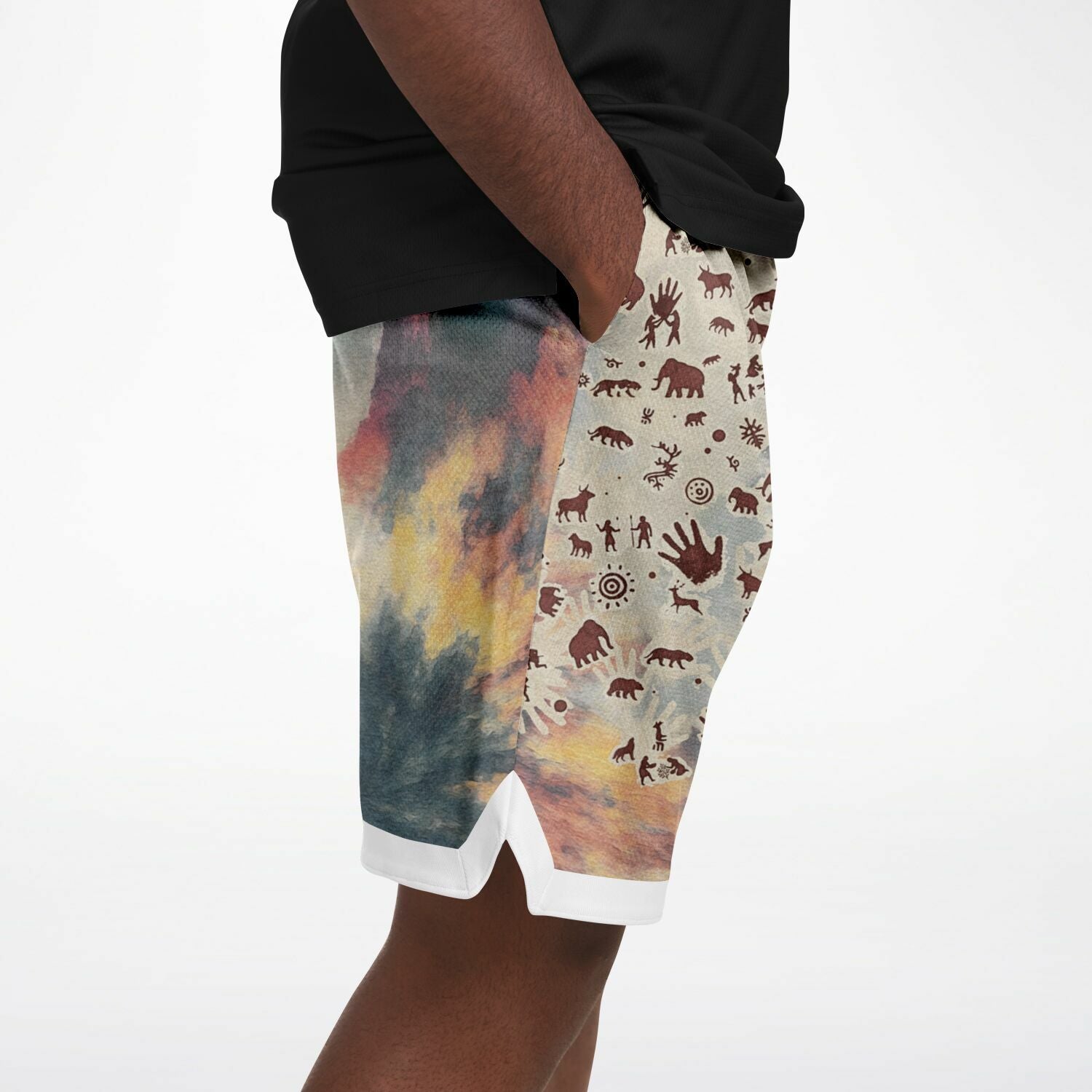 Tie Dye Cavepainting Basketball Shorts