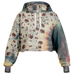 Tie Dye Cavepainting Croptop Hoodie