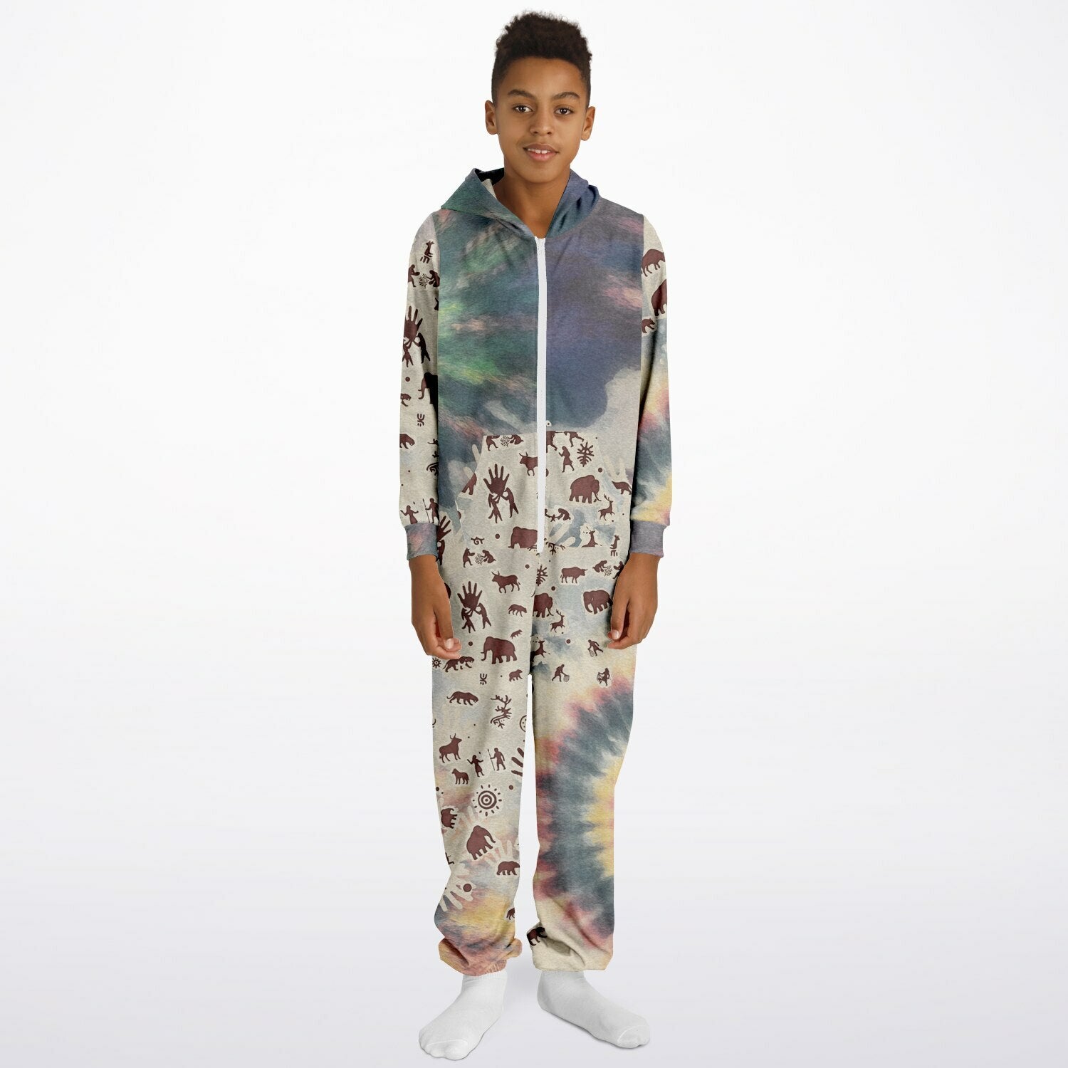Tie Dye Cavepainting Kids Jumpsuit