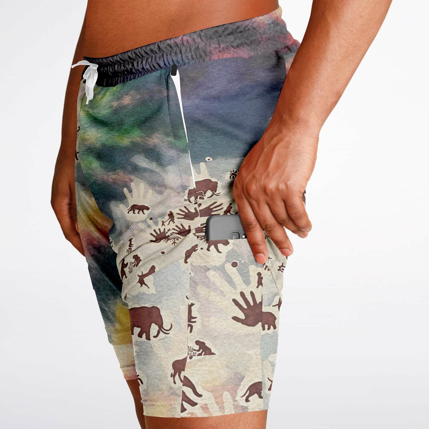 Tie Dye Cavepainting 2-in-1 Shorts (Men)