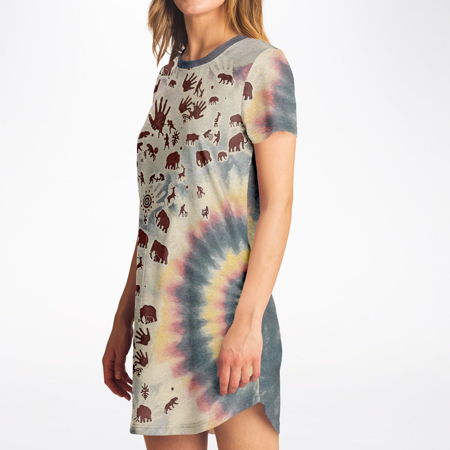 Tie Dye Cavepainting Shirtdress