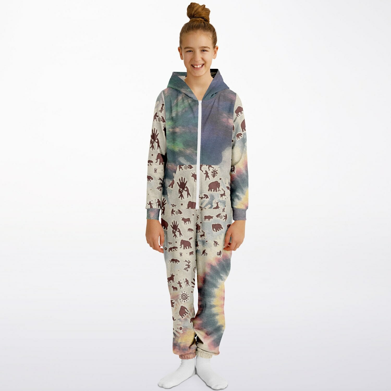Tie Dye Cavepainting Kids Jumpsuit