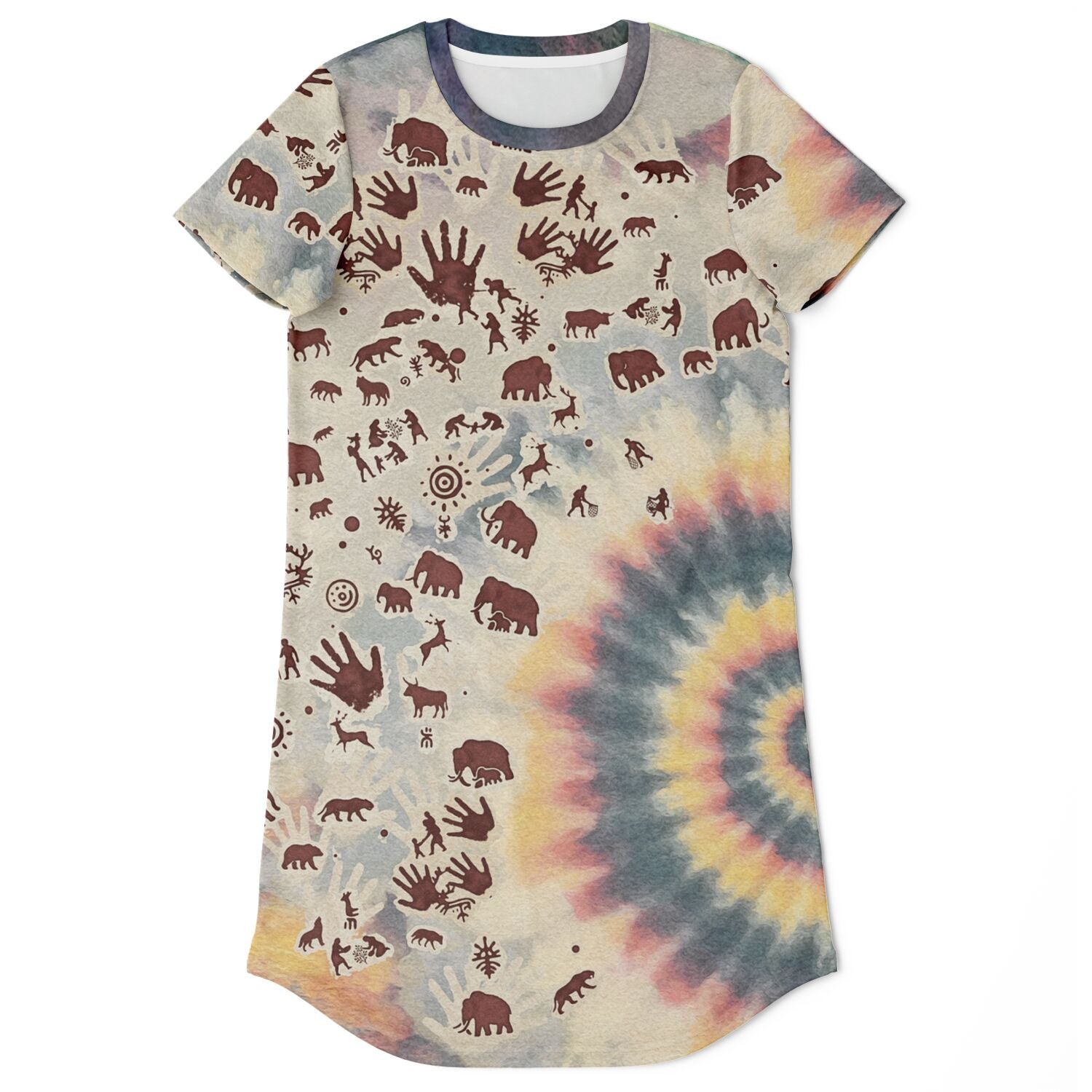 Tie Dye Cavepainting Shirtdress