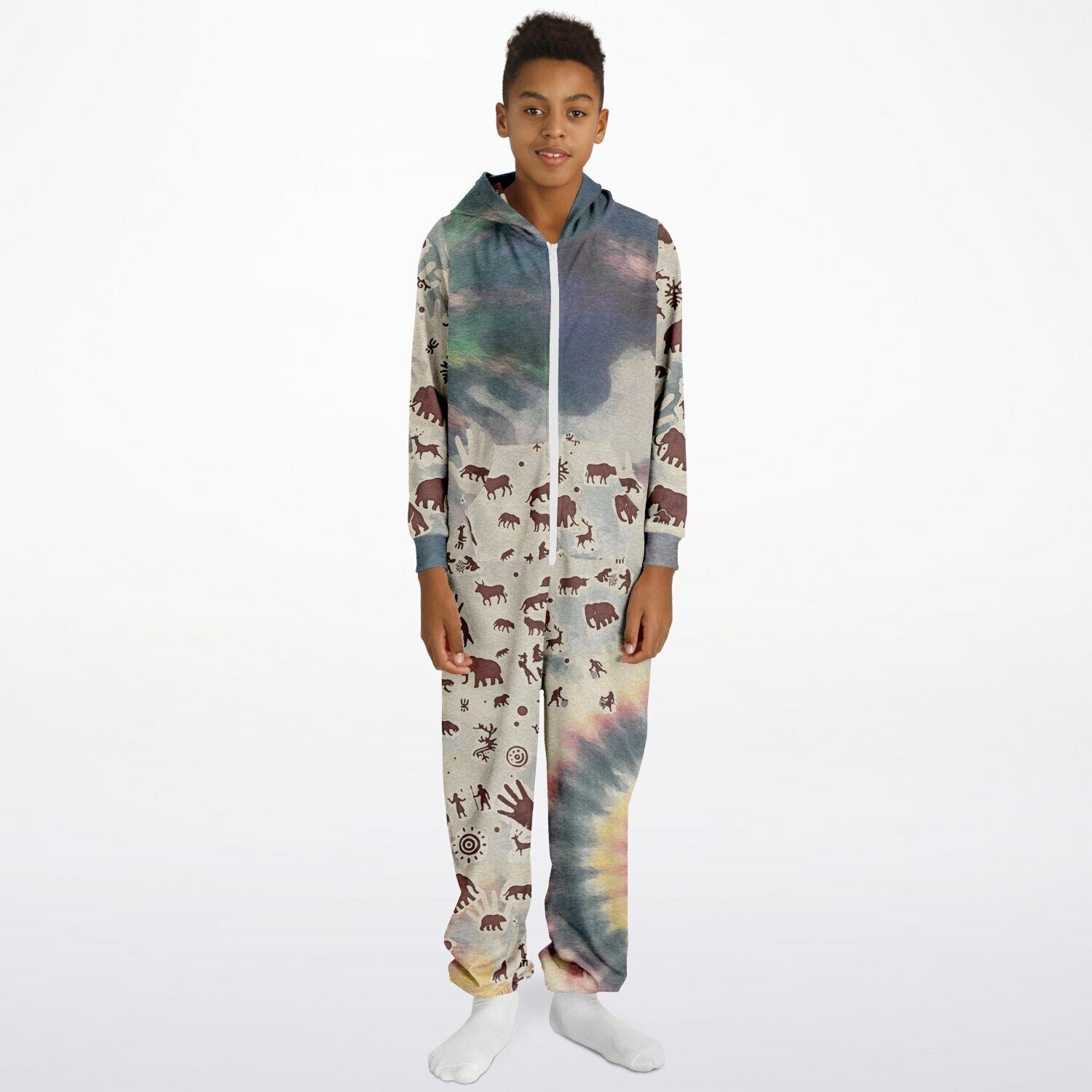 Tie Dye Cavepainting Kids Jumpsuit