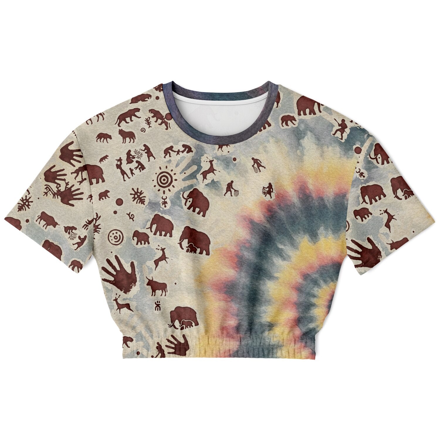 Tie Dye Cavepainting Croptop Sweatshirt