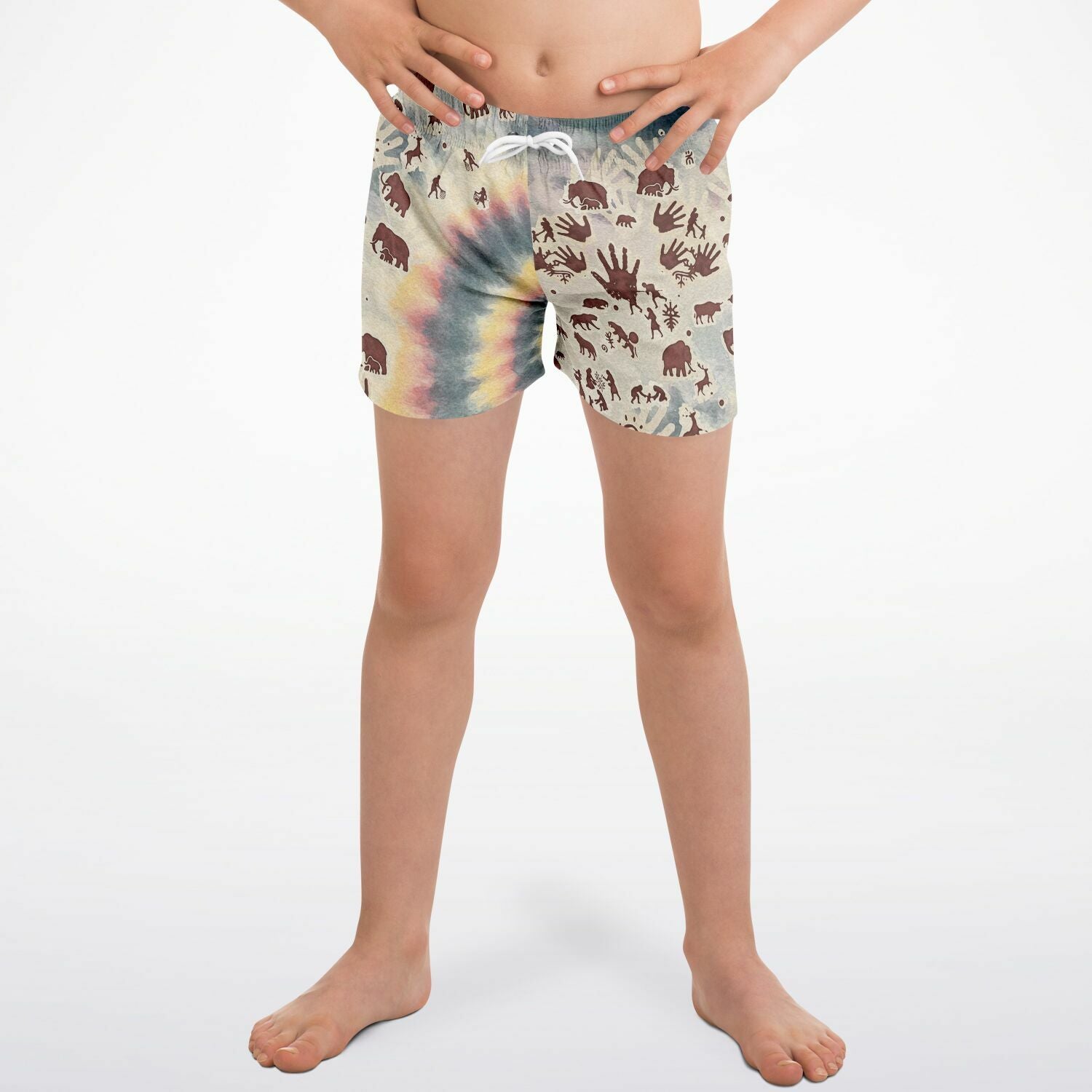 Tie Dye Cavepainting Kids Shorts