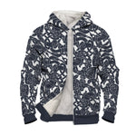 Jelling Wolf Pattern Faux-Wool Hoodie