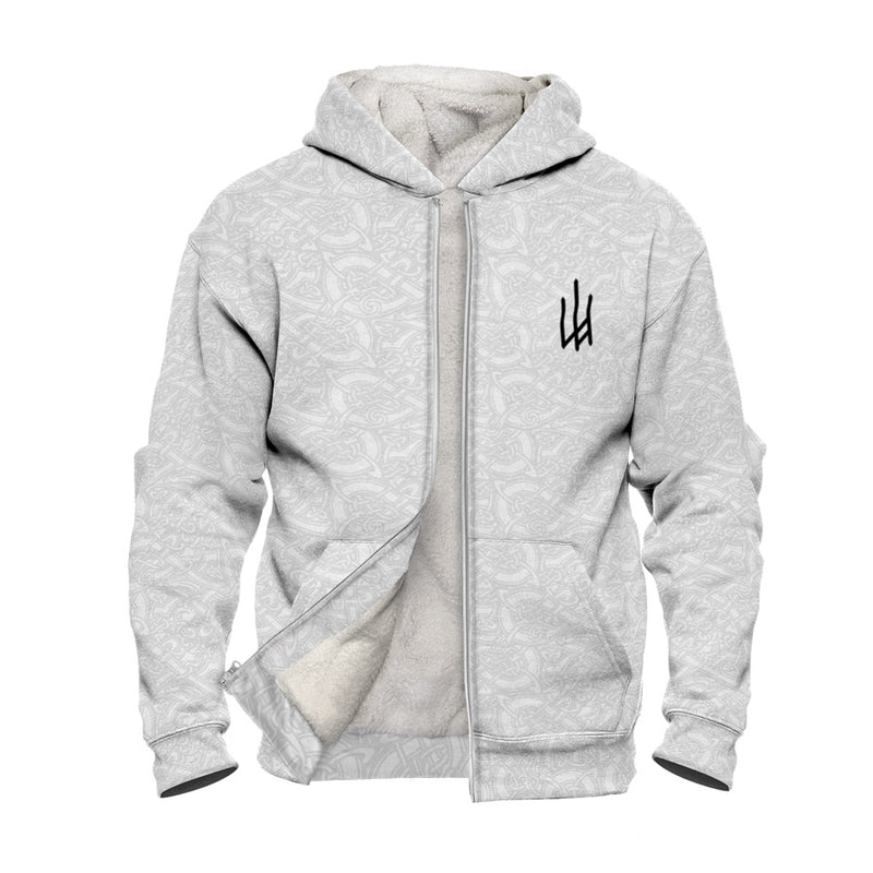 Image for White Valhyr Faux-Wool Hoodie