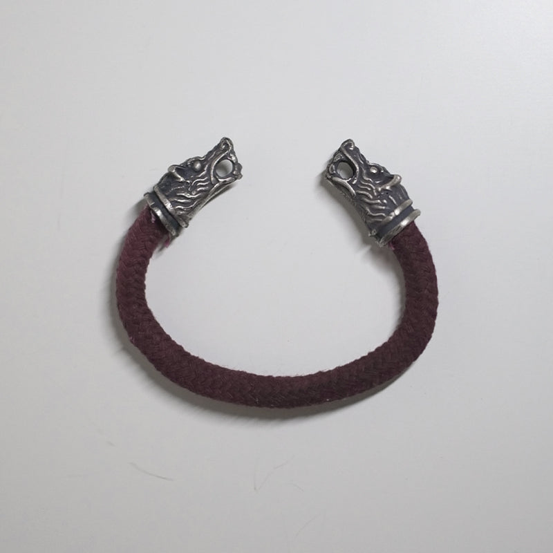 Crimson Wolf Knit Bracelet