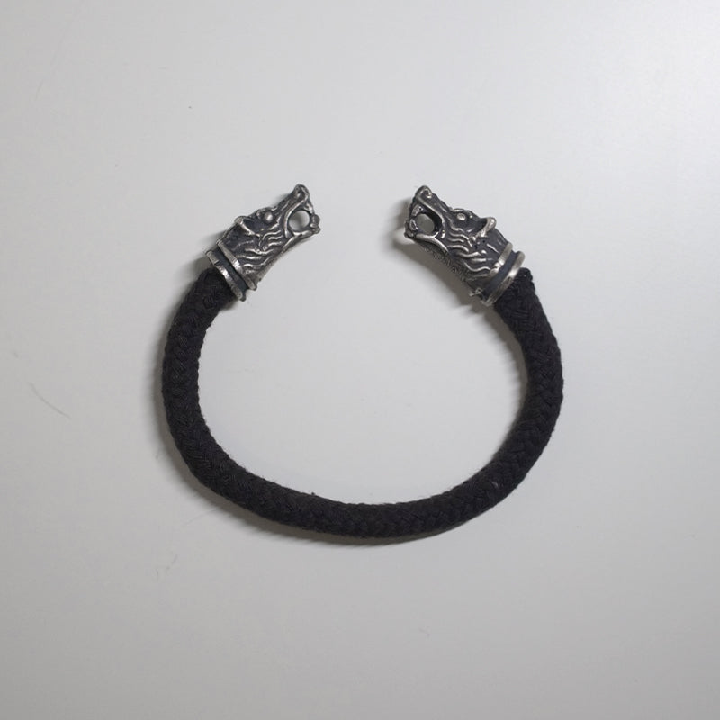 Black Wolf Knit Bracelet
