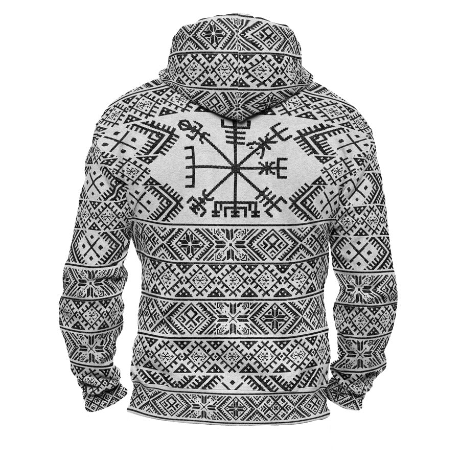 Folk Vegvisir Faux-Wool Hoodie