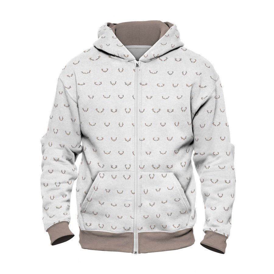 Elk Antlers Zip Hoodie