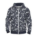 Jelling Wolf Pattern Zip Hoodie