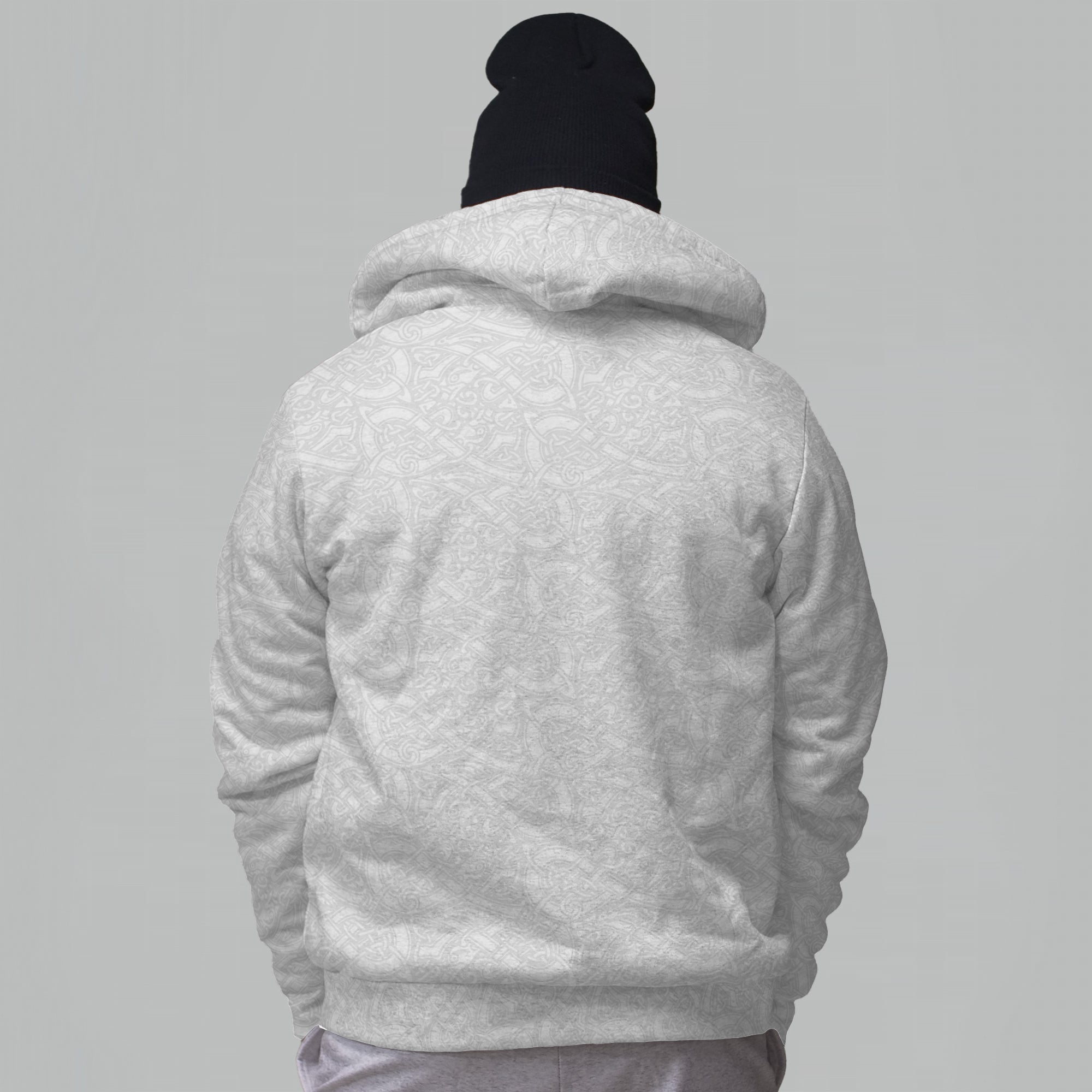 White Valhyr Faux-Wool Hoodie