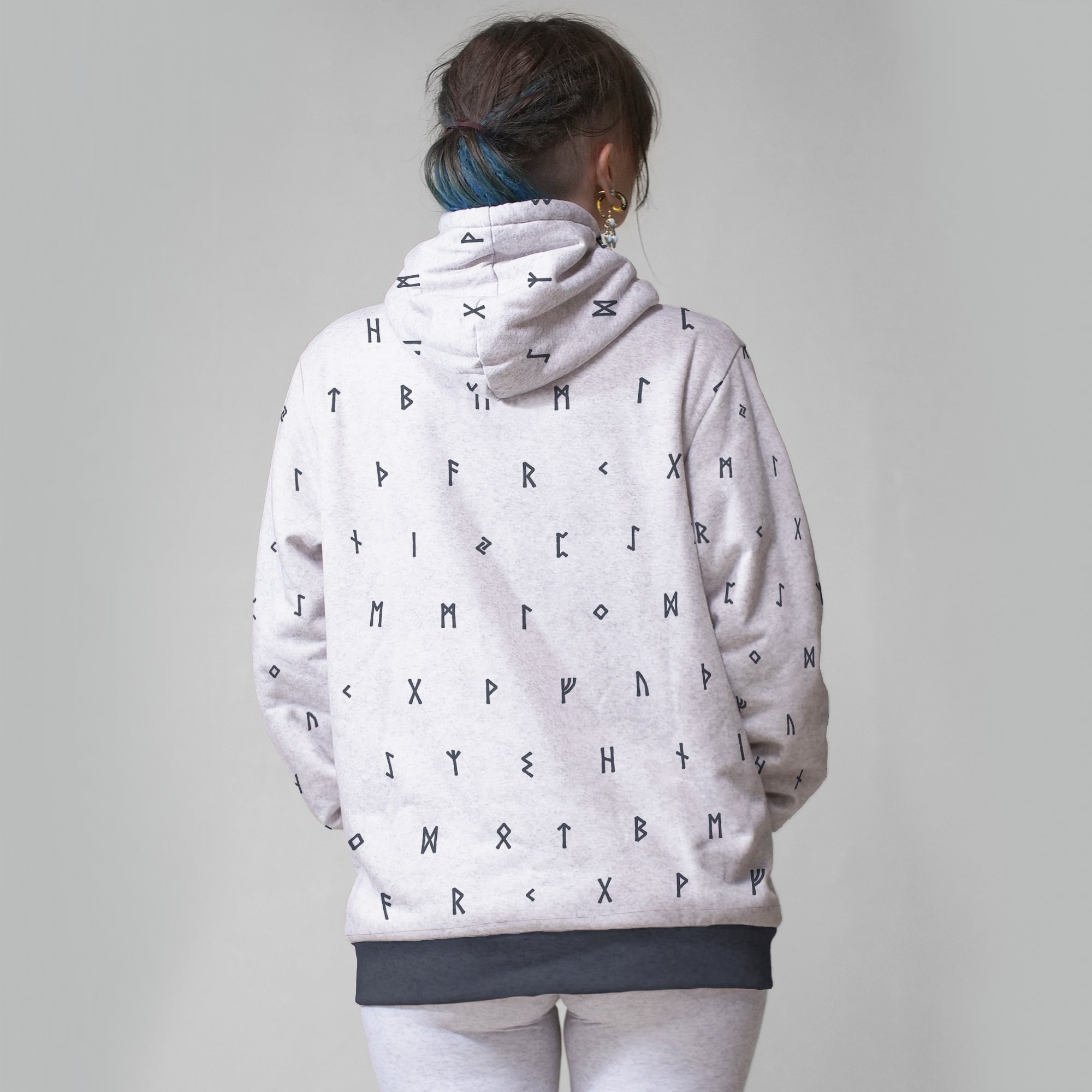 Elder Futhark Faux-Wool Hoodie