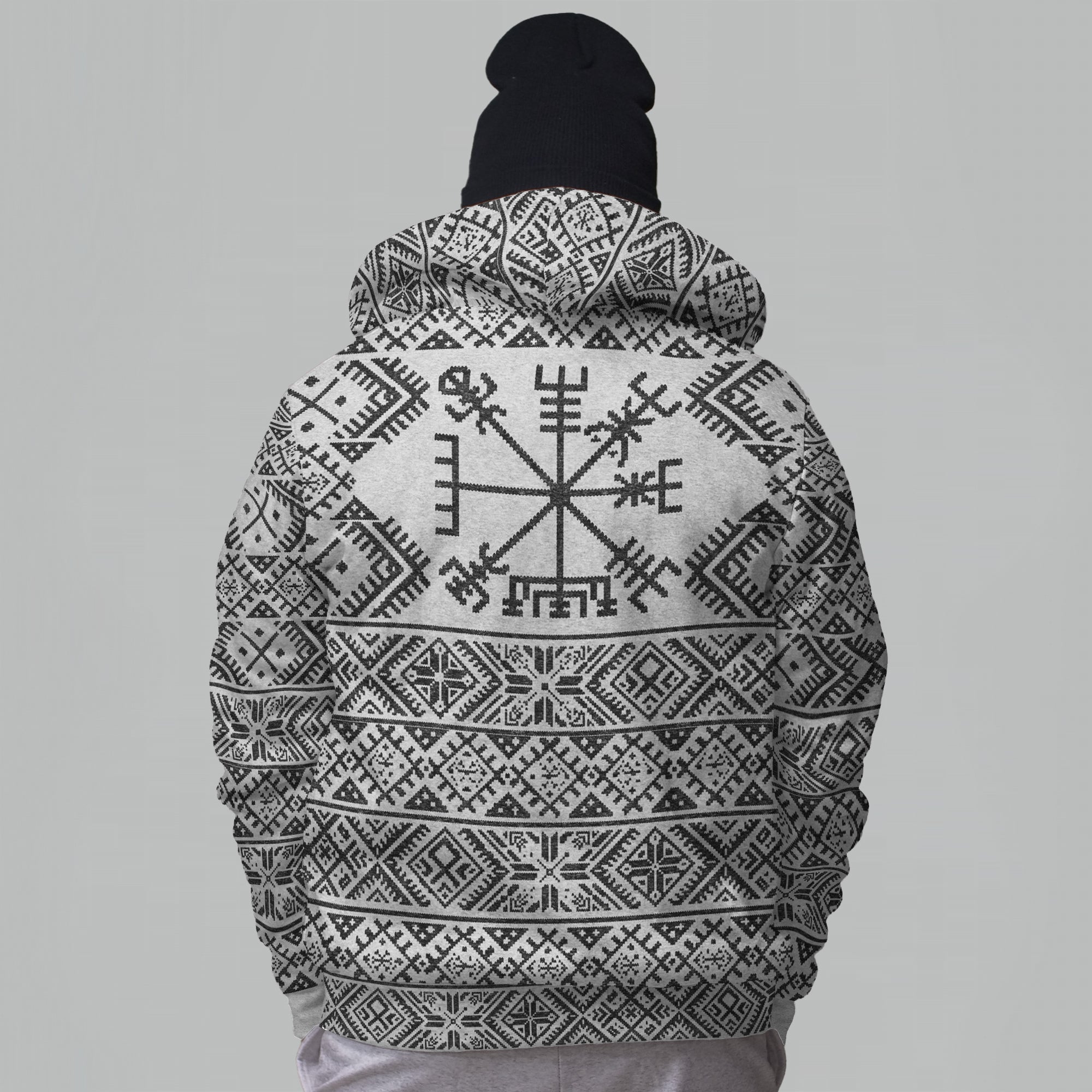 Folk Vegvisir Faux-Wool Hoodie