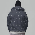 Contrast Futhark Faux-Wool Hoodie