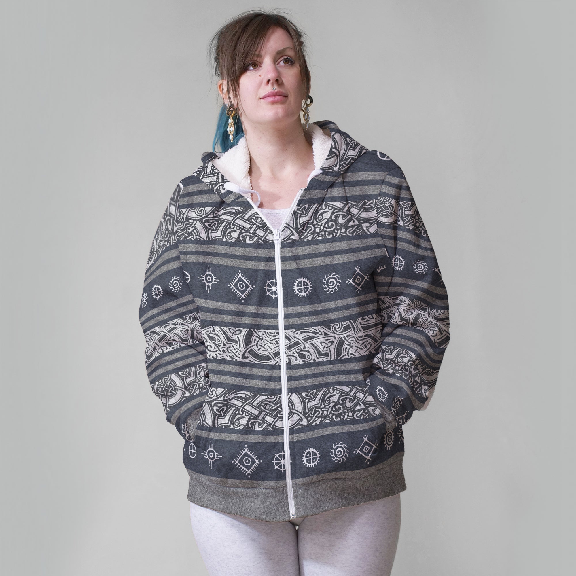 Folk Sol And Hati Faux-Wool Hoodie