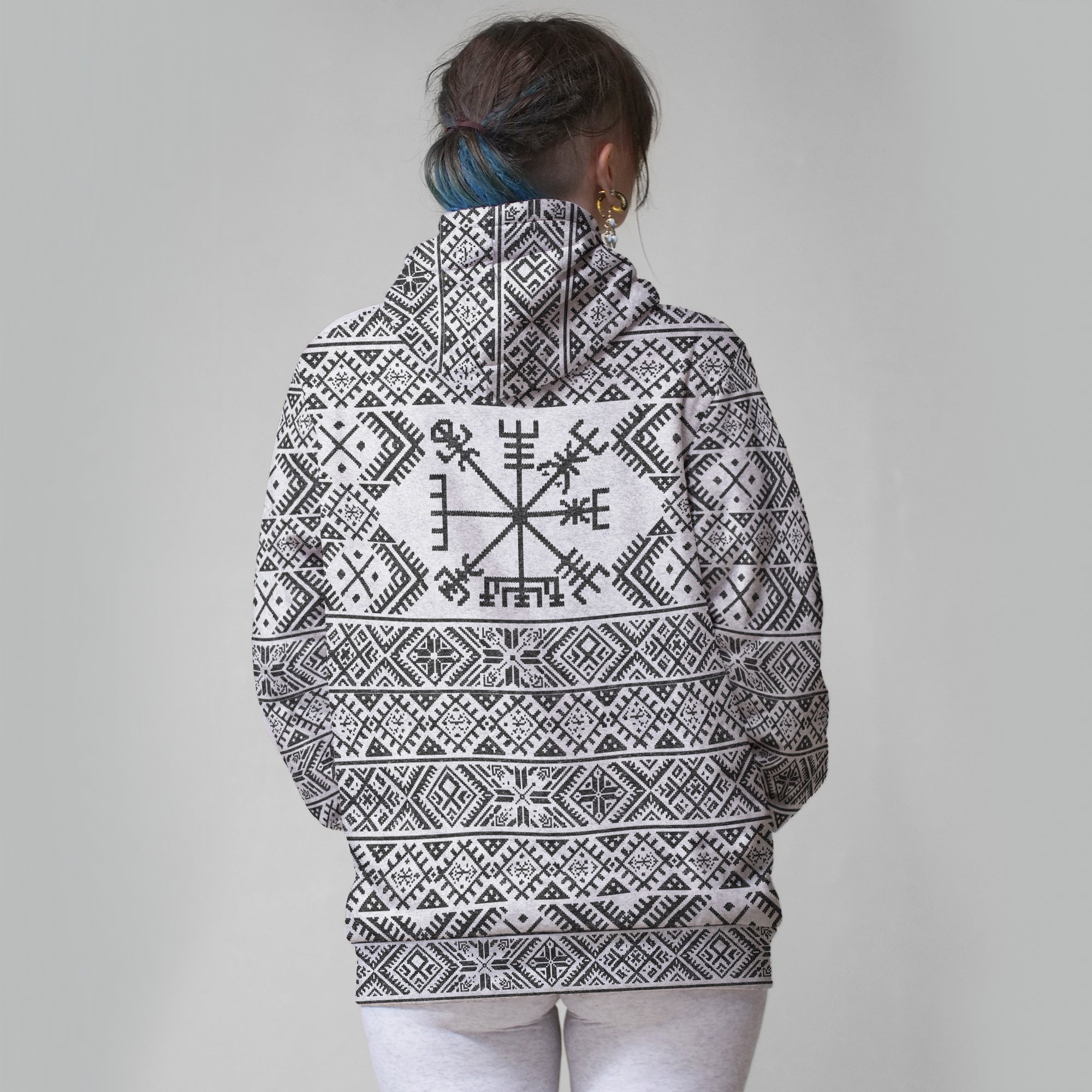 Folk Vegvisir Faux-Wool Hoodie