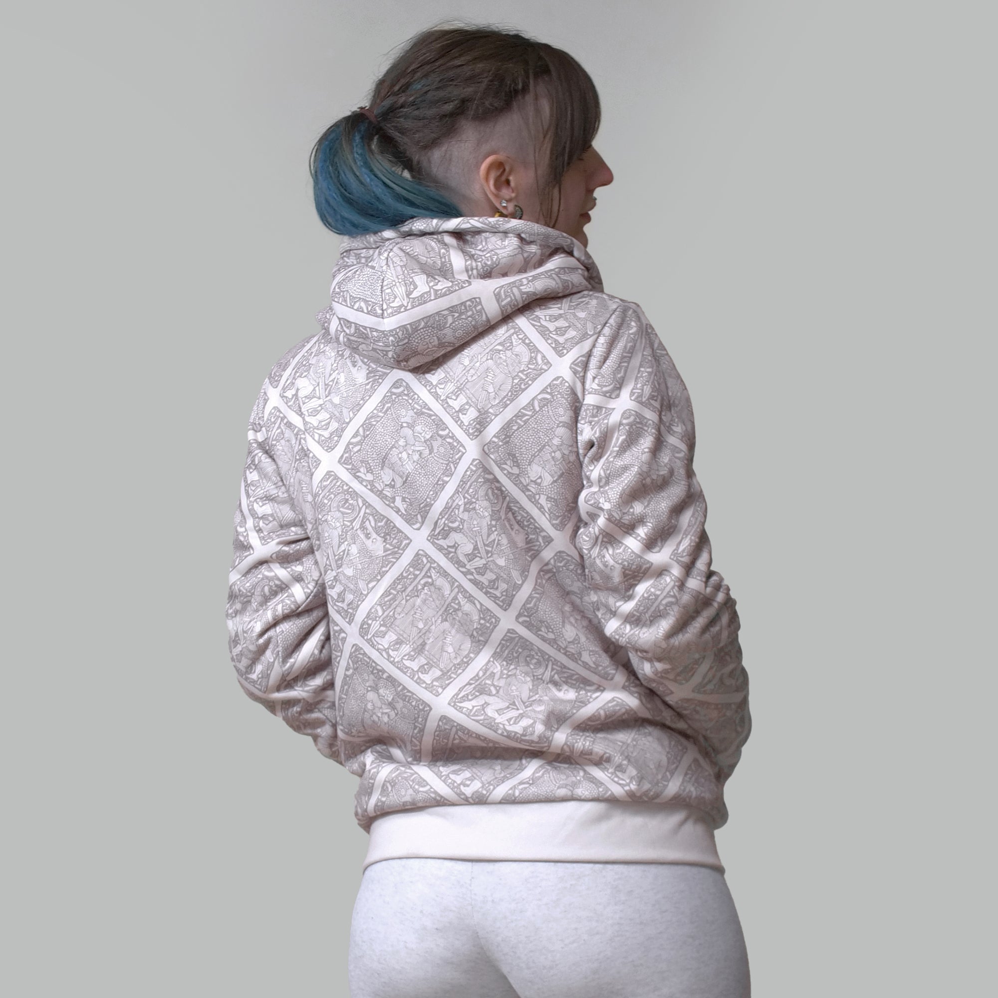 Torslunda Pattern Faux-Wool Hoodie