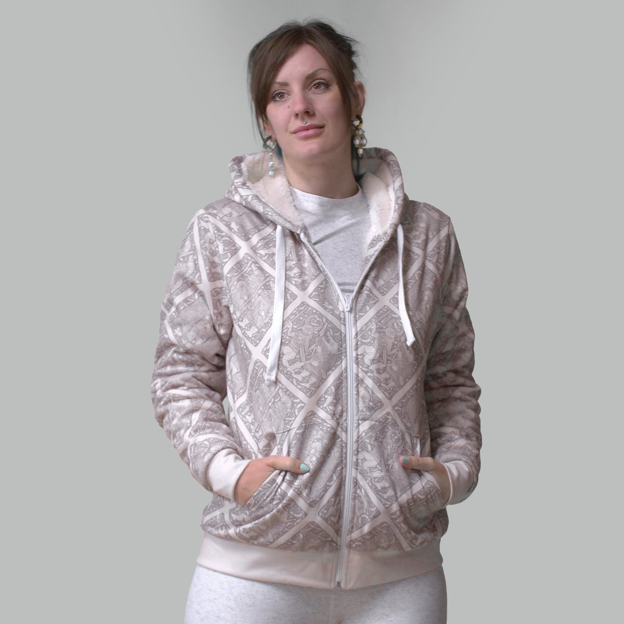 Torslunda Pattern Faux-Wool Hoodie