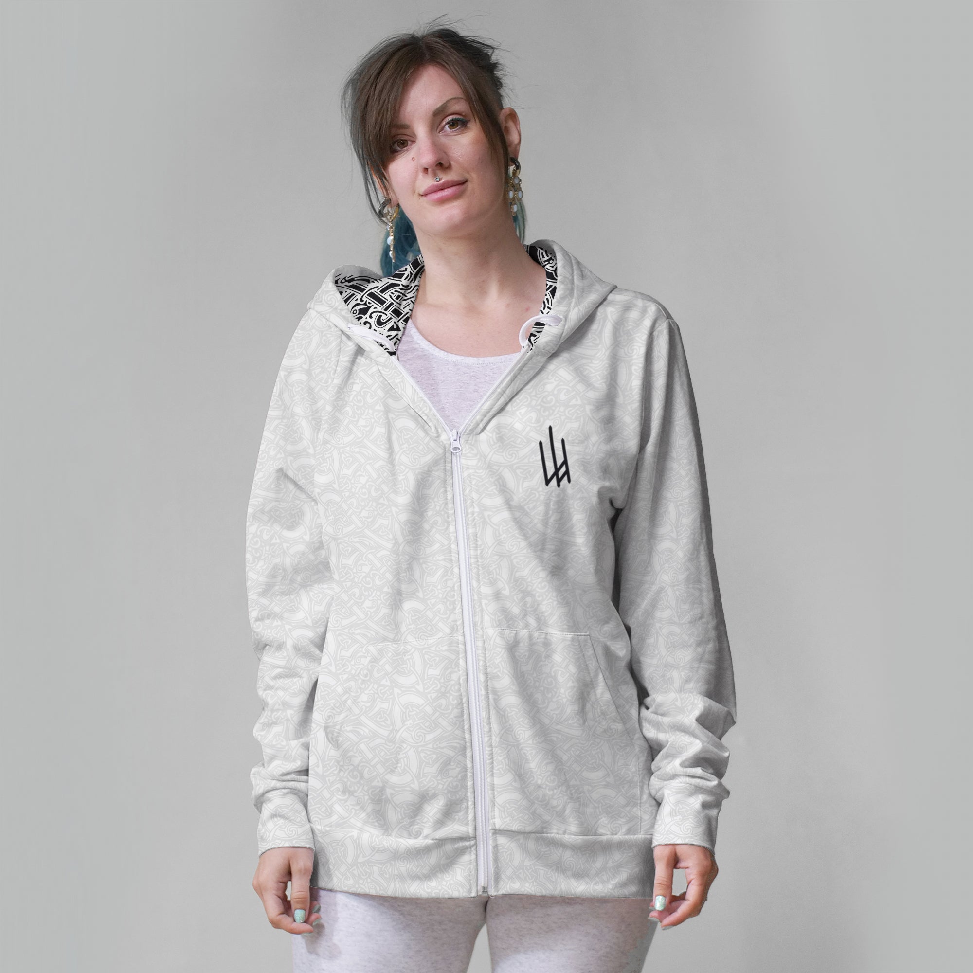 White Valhyr Zip Hoodie