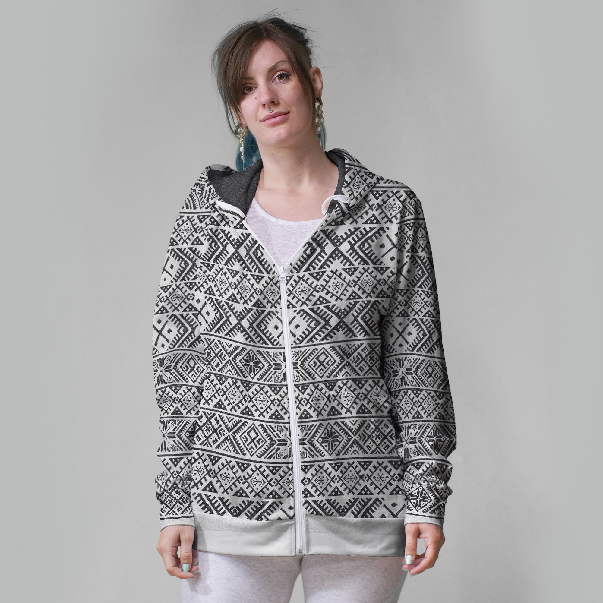 Folk Vegvisir Zip Hoodie