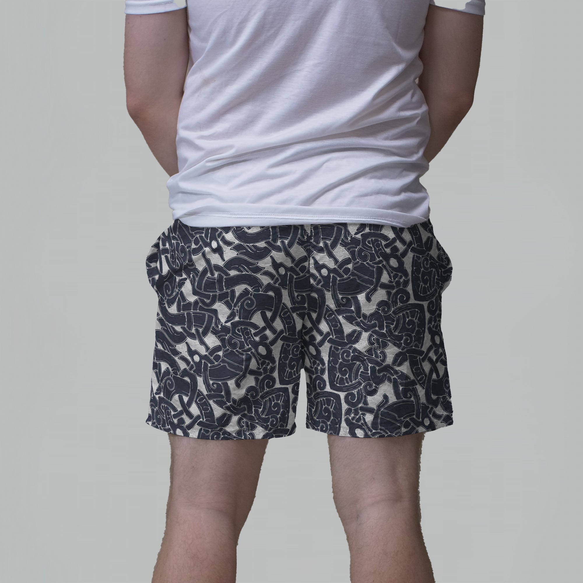 Jelling Wolf Pattern Shorts