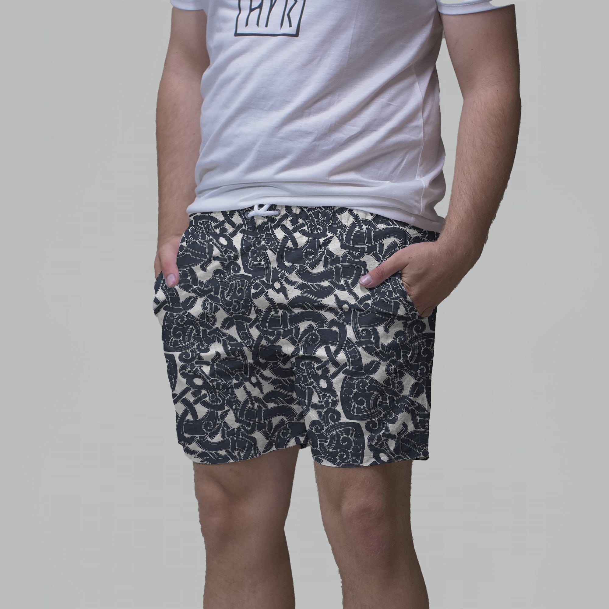 Jelling Wolf Pattern Shorts